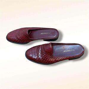 Worthington Burgundy Woven Leather Slip On Mule